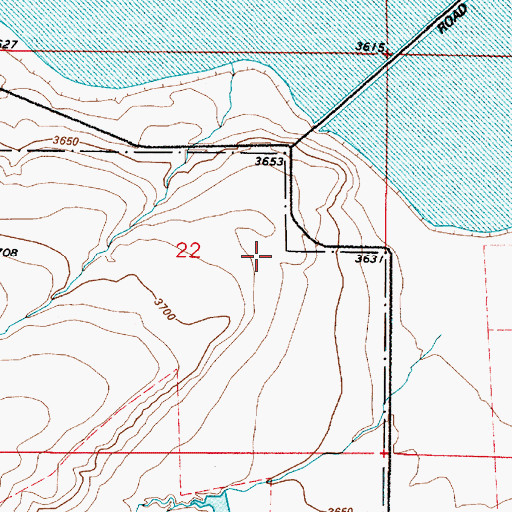 Topographic Map of 22N03E22DBAA09 Well, MT