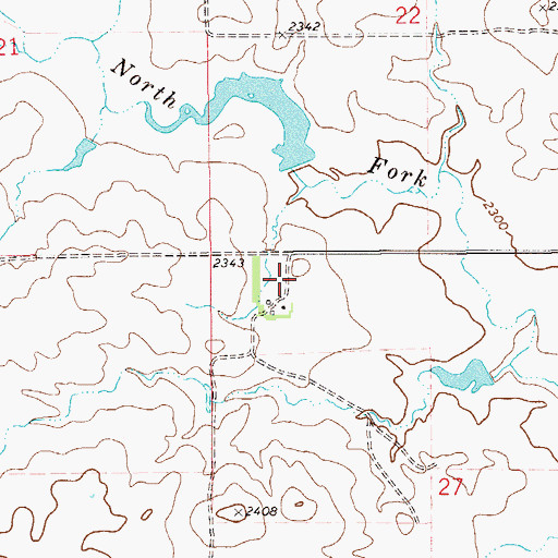 Topographic Map of 25N57E27BBA_01 Well, MT