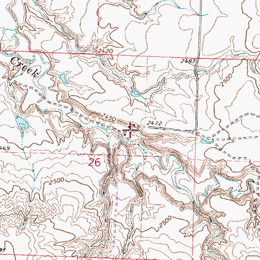 Topographic Map of 26N32E26ACB_01 Well, MT