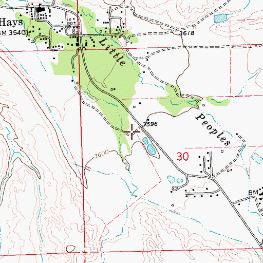 Topographic Map of 26N24E30BDCB01 Well, MT
