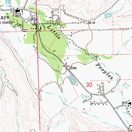 Topographic Map of 26N24E30BDB_01 Well, MT