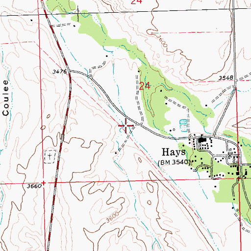 Topographic Map of 26N23E24CADD01 Well, MT