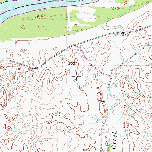 Topographic Map of 27N55E17BB__01 Well, MT