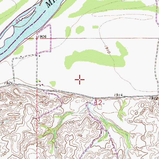 Topographic Map of 27N55E12BD__01 Well, MT