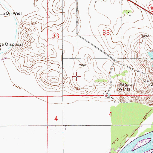 Topographic Map of 28N56E33CD__01 Well, MT