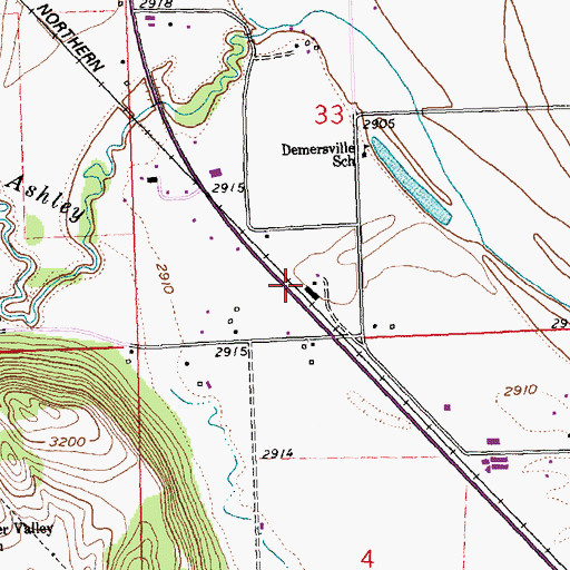 Topographic Map of 28N21W33CD__01 Well, MT