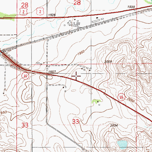 Topographic Map of 28N56E33AB__01 Well, MT