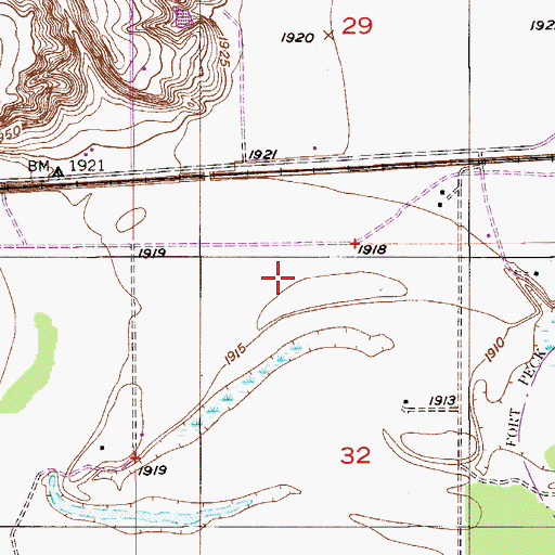 Topographic Map of 28N55E32BA__01 Well, MT