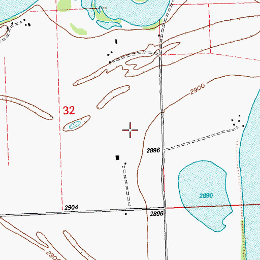 Topographic Map of 28N20W32DA__01 Well, MT