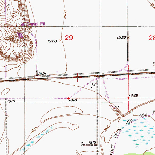 Topographic Map of 28N55E29DC__01 Well, MT