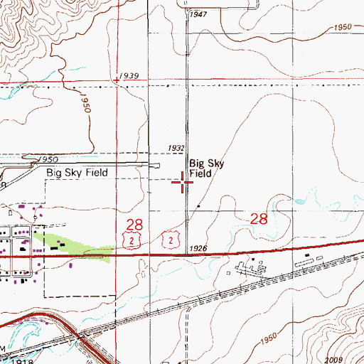 Topographic Map of 28N56E28BD__02 Well, MT
