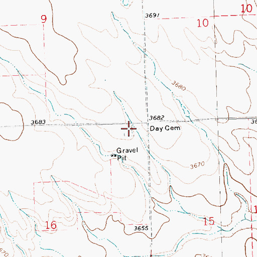 Topographic Map of Day Cemetery, NE