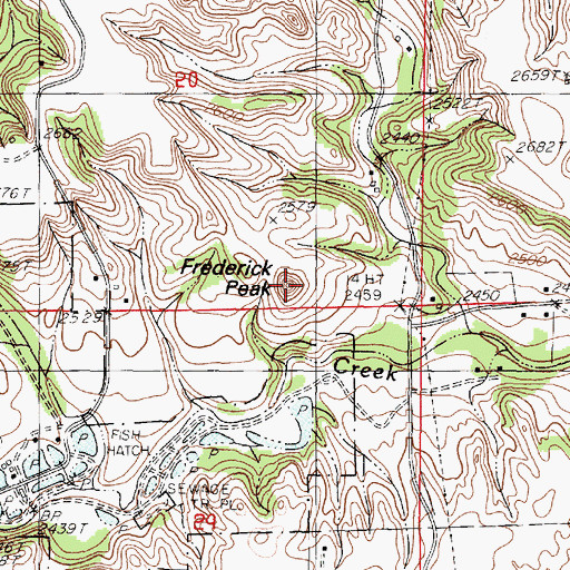 Topographic Map of Frederick Peak, NE