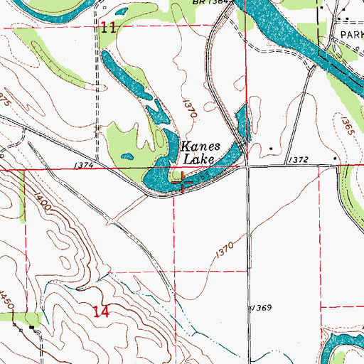 Topographic Map of Kanes Lake, NE