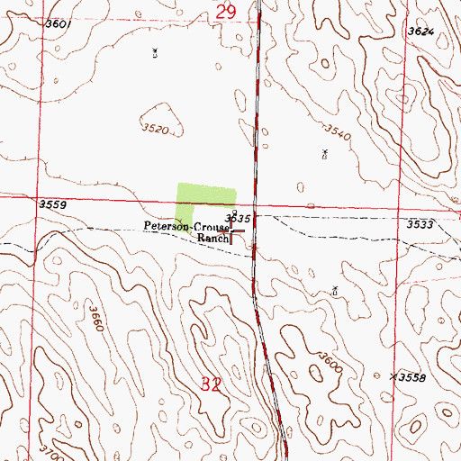 Topographic Map of Peterson Crouse Ranch, NE