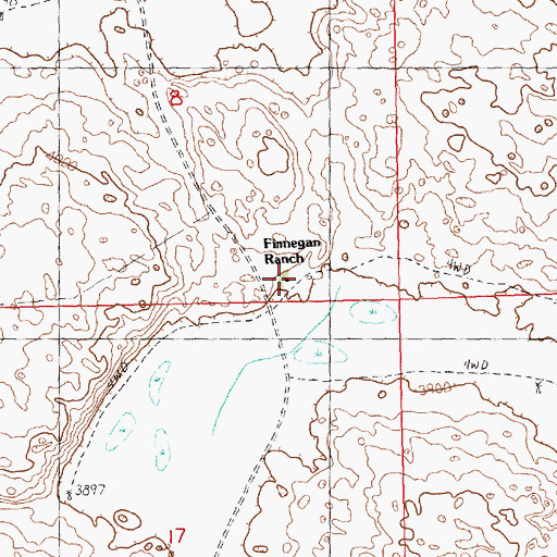 Topographic Map of Finnegan Ranch, NE