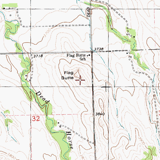 Topographic Map of Flag Butte, NE