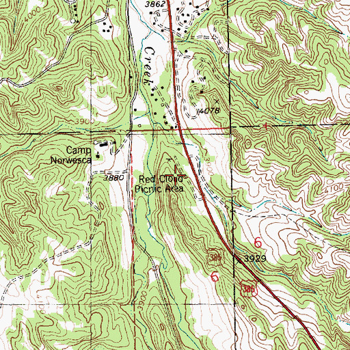 Topographic Map of Red Cloud Picnic Area, NE