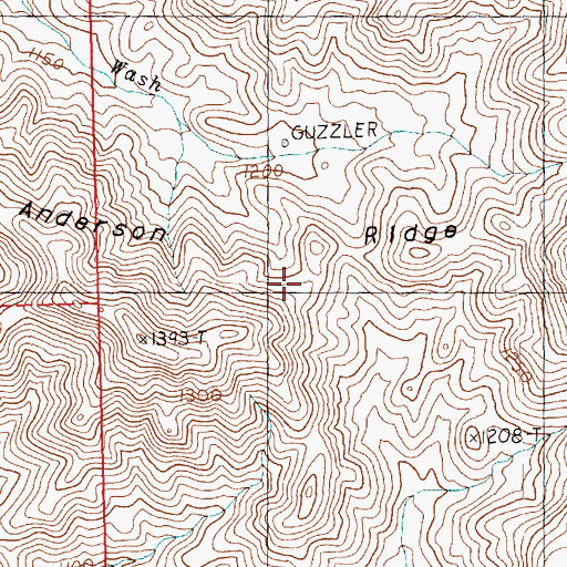 Topographic Map of Anderson Ridge, NV