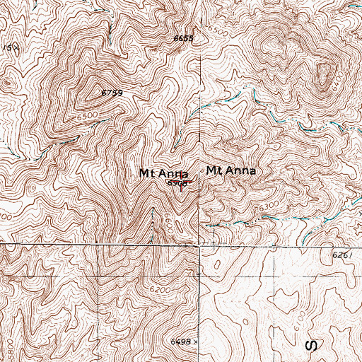 Topographic Map of Mount Anna, NV