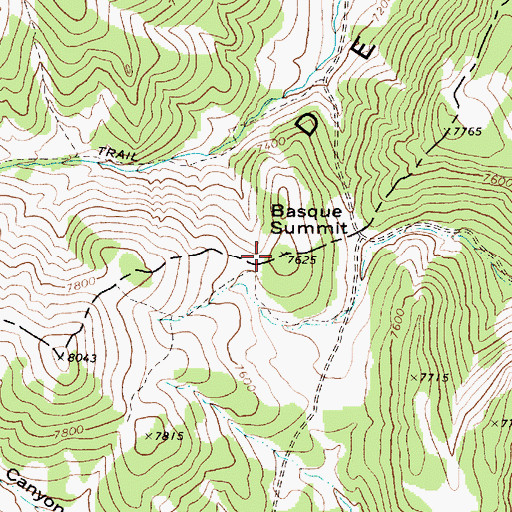 Topographic Map of Basque Summit, NV