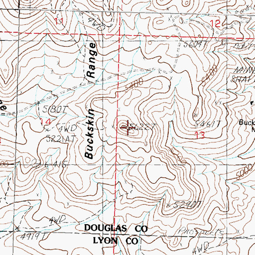 Topographic Map of Buckskin Range, NV