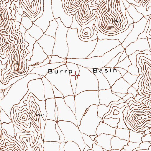 Topographic Map of Burro Basin, NV