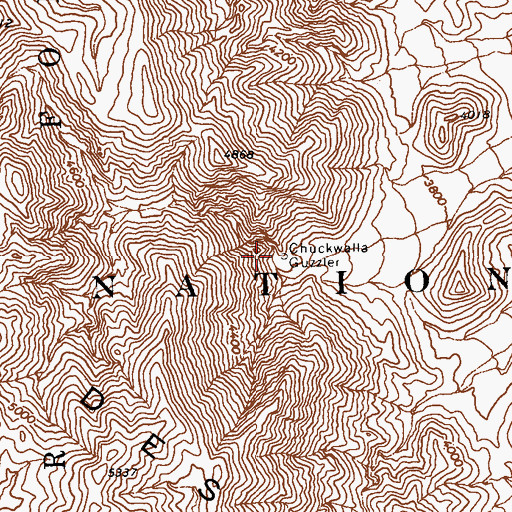 Topographic Map of Chuckwalla Guzzler, NV