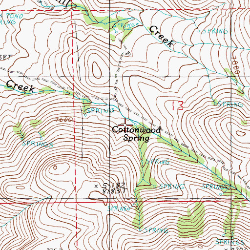 Topographic Map of Cottonwood Spring, NV