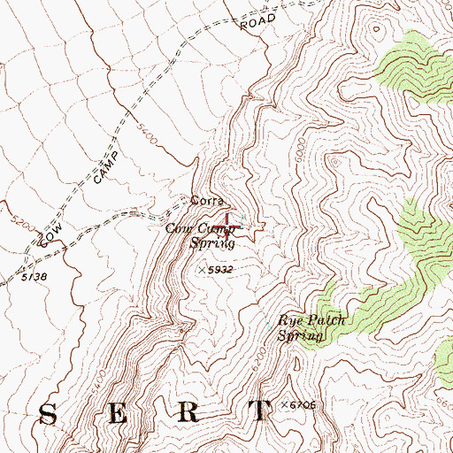 Topographic Map of Cow Camp Spring, NV