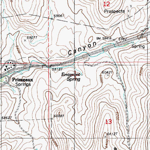 Topographic Map of Emigrant Spring, NV