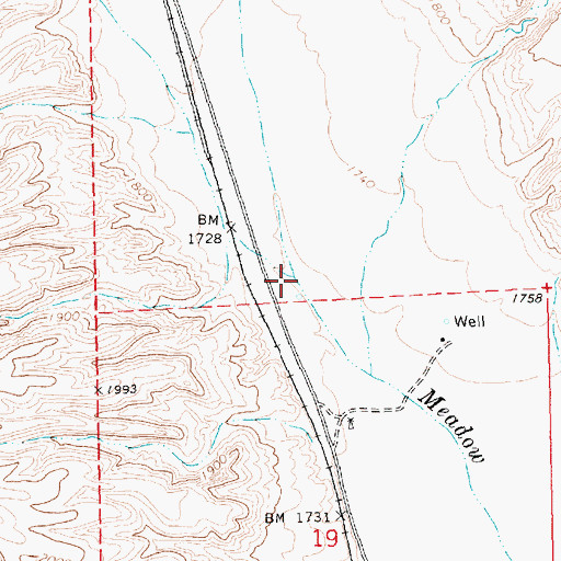 Topographic Map of Farrier Wash, NV