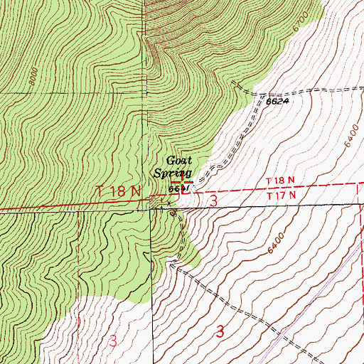 Topographic Map of Goat Spring, NV