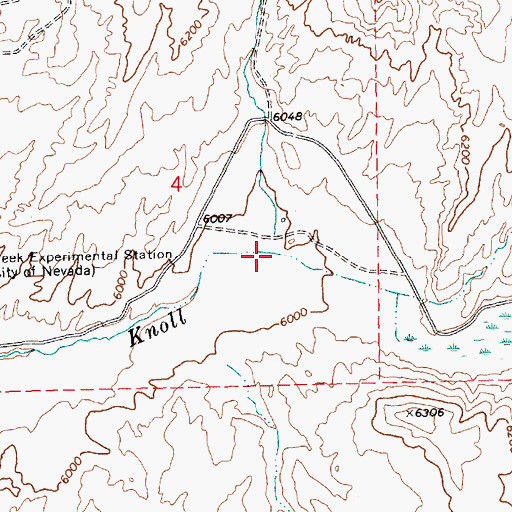 Topographic Map of Hanks Creek, NV