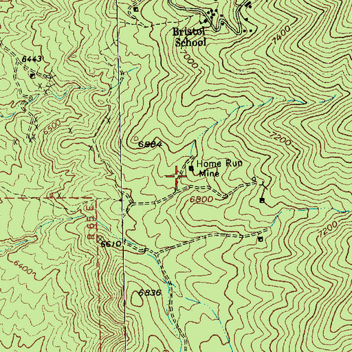 Topographic Map of Home Run Mine, NV