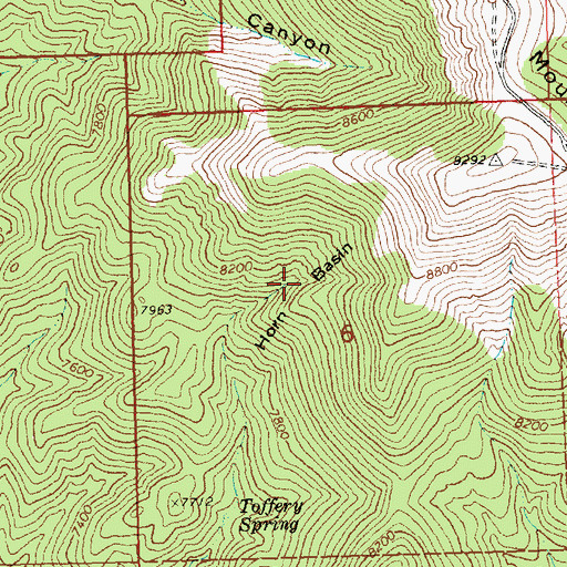 Topographic Map of Horn Basin, NV