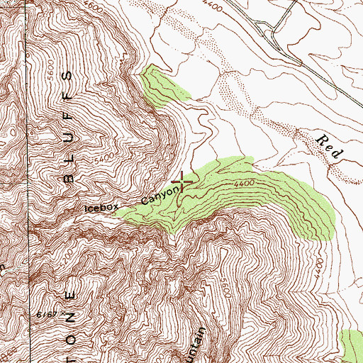Topographic Map of Icebox Canyon, NV