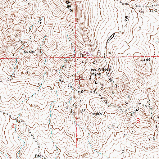 Topographic Map of Ivy Wilson Mine, NV