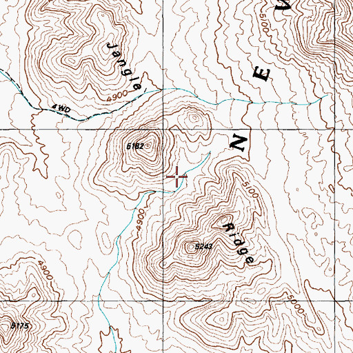 Topographic Map of Jangle Ridge, NV