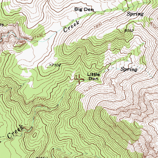 Topographic Map of Little Den, NV