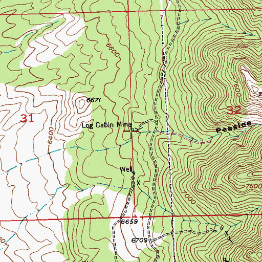 Topographic Map of Log Cabin Mine, NV