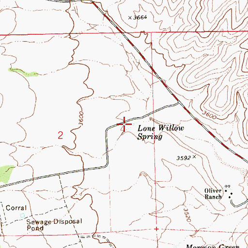 Topographic Map of Lone Willow Spring, NV