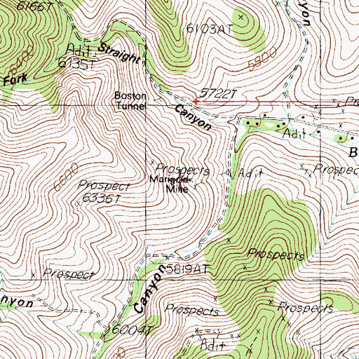 Topographic Map of Marigold Mine, NV