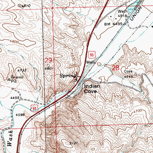 Topographic Map of Meadow Valley, NV