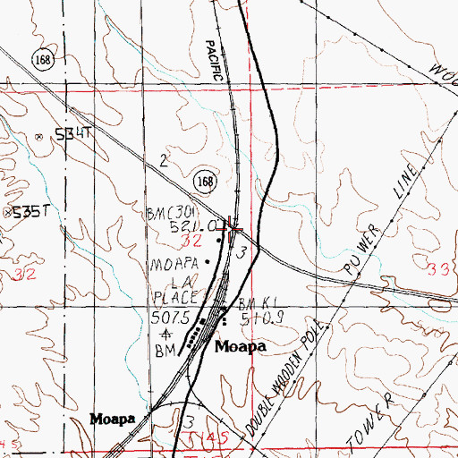 Topographic Map of Moapa, NV