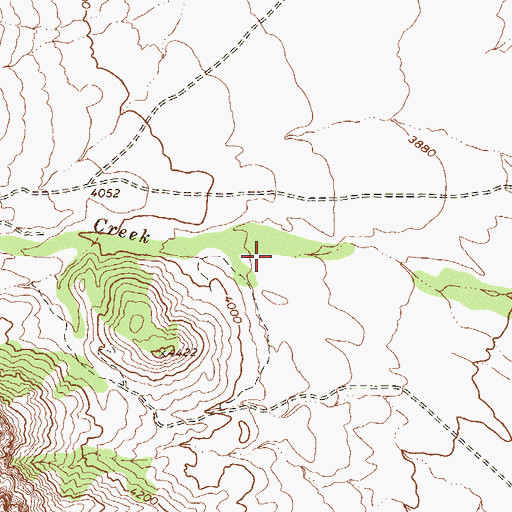 Topographic Map of Oak Creek, NV