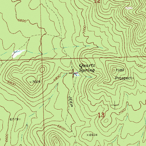 Topographic Map of Quartz Spring, NV