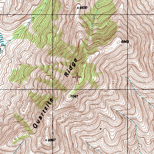 Topographic Map of Quartzite Ridge, NV