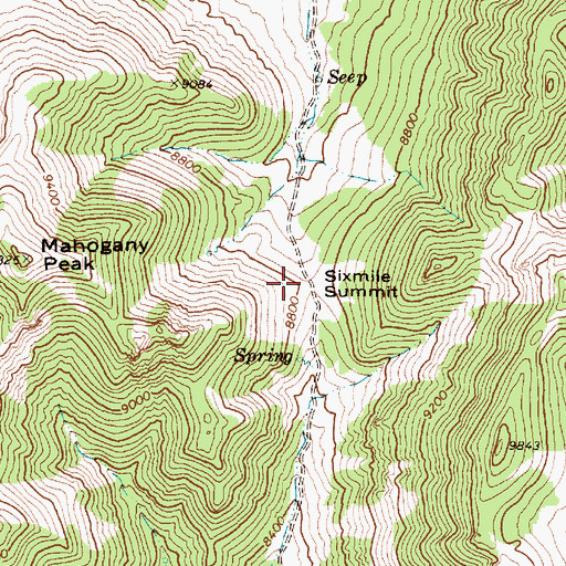 Topographic Map of Sixmile Summit, NV