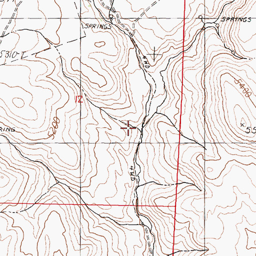 Topographic Map of Snow Creek, NV